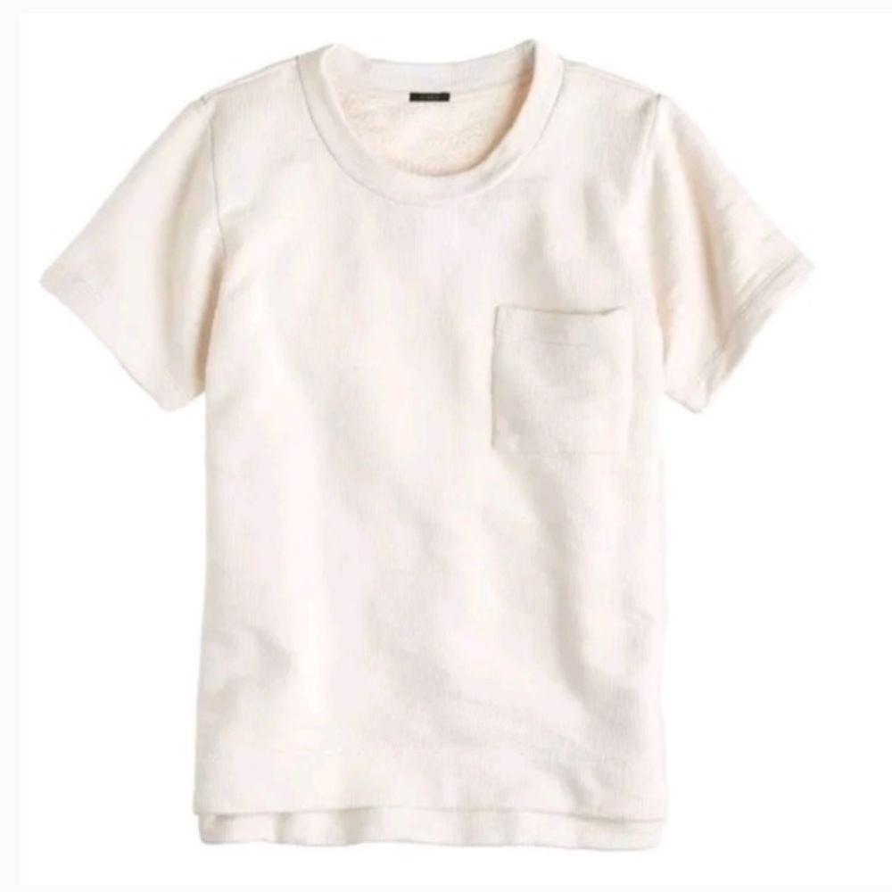 J.CREW Ivory Short-sleeve boyfriend sweatshirt
